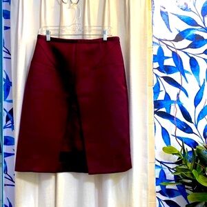 NWOT Women’s & Other Stories Cranberry Color Front Slit with Insert Lined Skirt